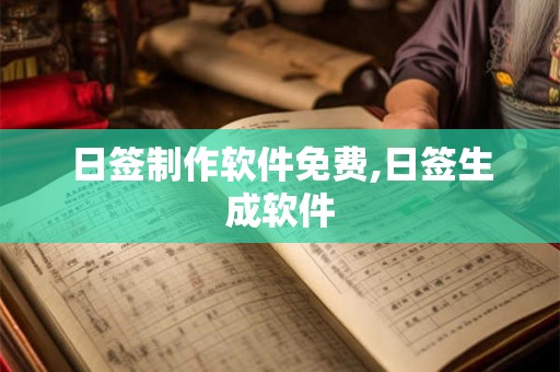 日签制作软件免费,日签生成软件