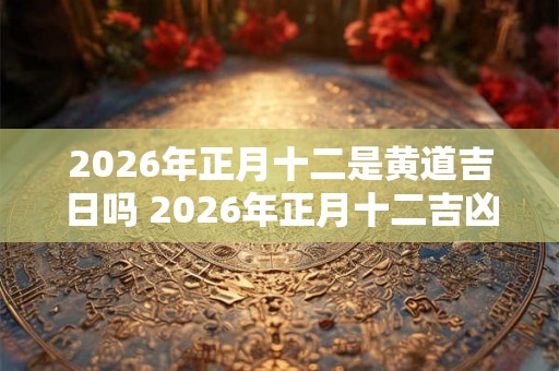 2026年正月十二是黄道吉日吗 2026年正月十二吉凶一览表