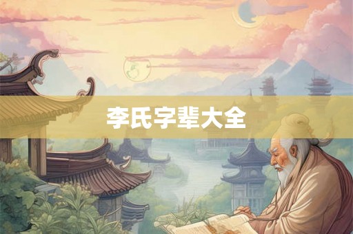 李氏字辈大全
