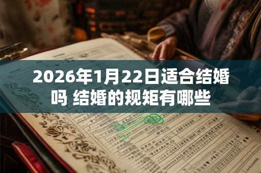 2026年1月22日适合结婚吗 结婚的规矩有哪些
