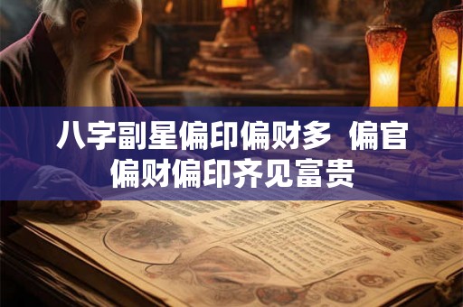 八字副星偏印偏财多  偏官偏财偏印齐见富贵