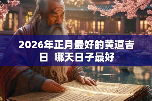 2026年正月最好的黄道吉日  哪天日子最好