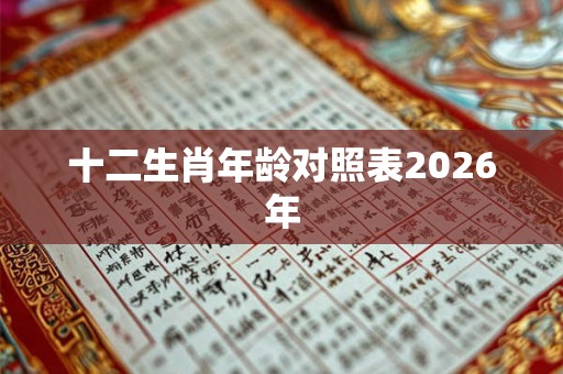 十二生肖年龄对照表2026年