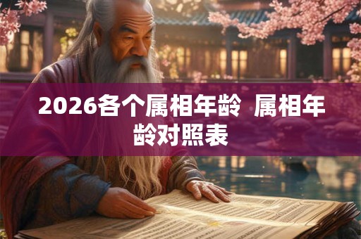 2026各个属相年龄  属相年龄对照表