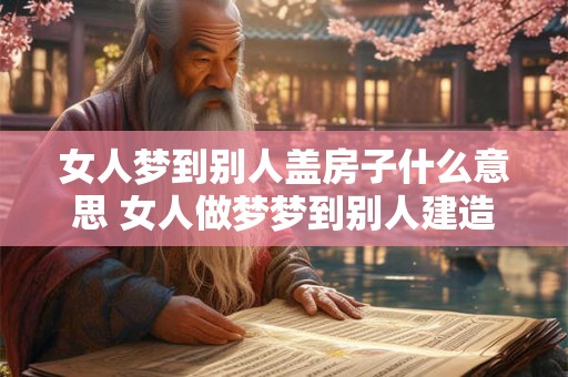 女人梦到别人盖房子什么意思 女人做梦梦到别人建造房屋代表什么意义 女人梦到别人盖房子什么意思 女人做梦梦到别人建造房屋代表什么意义