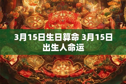 3月15日生日算命 3月15日出生人命运
