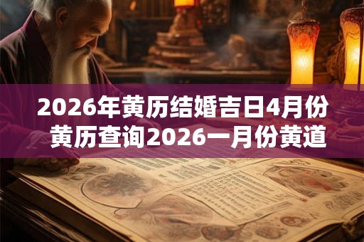 2026年黄历结婚吉日4月份  黄历查询2026一月份黄道吉日