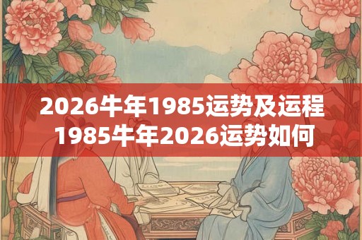 2026牛年1985运势及运程 1985牛年2026运势如何