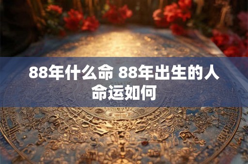 88年什么命 88年出生的人命运如何