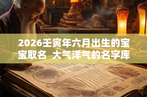 2026壬寅年六月出生的宝宝取名  大气洋气的名字库