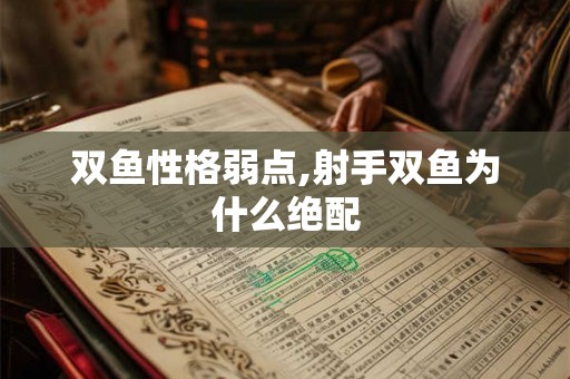 双鱼性格弱点,射手双鱼为什么绝配