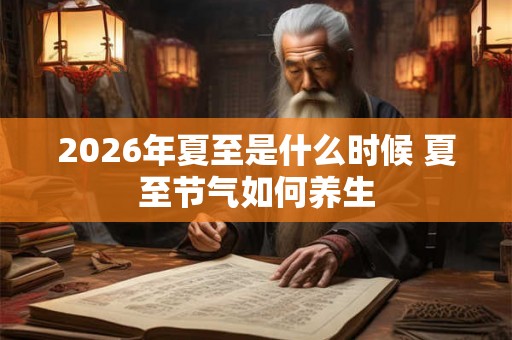 2026年夏至是什么时候 夏至节气如何养生
