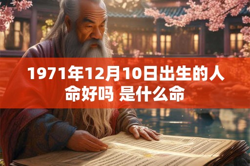 1971年12月10日出生的人命好吗 是什么命
