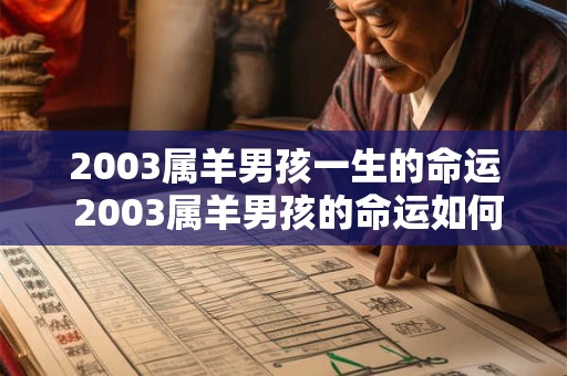 2003属羊男孩一生的命运 2003属羊男孩的命运如何 2003属羊男孩一生的命运 2003属羊男孩的命运如何
