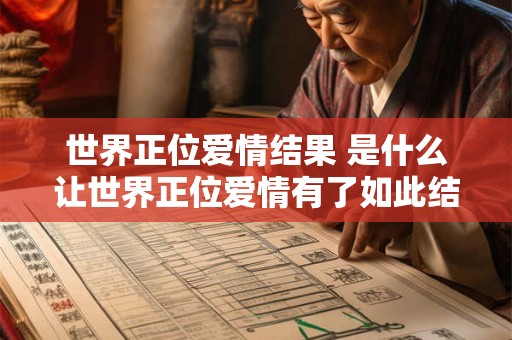 世界正位爱情结果 是什么让世界正位爱情有了如此结果 世界正位爱情结果 是什么让世界正位爱情有了如此结果