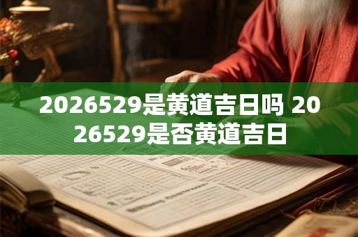 2026529是黄道吉日吗 2026529是否黄道吉日