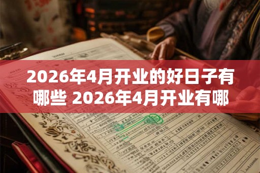 2026年4月开业的好日子有哪些 2026年4月开业有哪些好日子