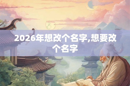 2026年想改个名字,想要改个名字