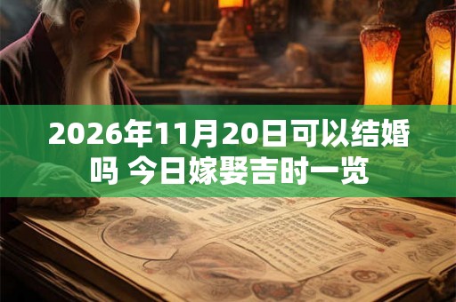 2026年11月20日可以结婚吗 今日嫁娶吉时一览