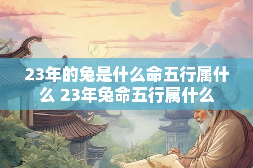 23年的兔是什么命五行属什么 23年兔命五行属什么
