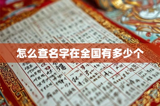 怎么查名字在全国有多少个