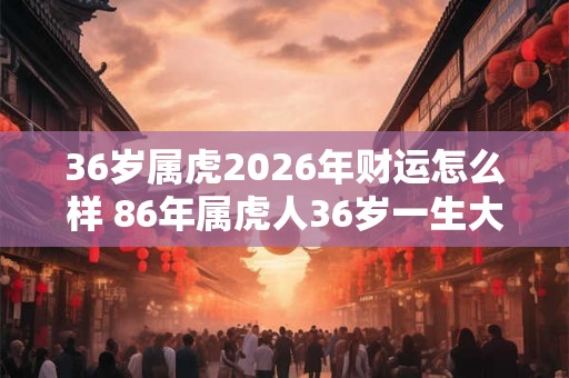 36岁属虎2026年财运怎么样 86年属虎人36岁一生大劫 36岁属虎2026年财运怎么样 86年属虎人36岁一生大劫