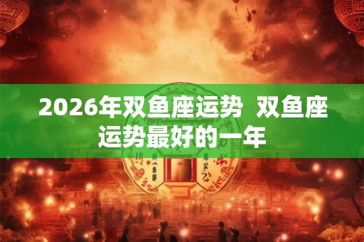 2026年双鱼座运势  双鱼座运势最好的一年