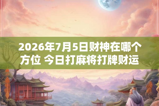 2026年7月5日财神在哪个方位 今日打麻将打牌财运方位