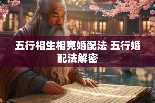 五行相生相克婚配法 五行婚配法解密