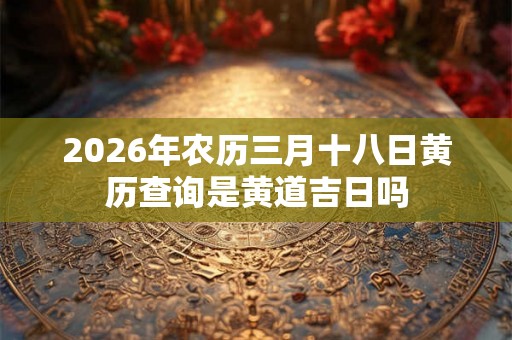 2026年农历三月十八日黄历查询是黄道吉日吗