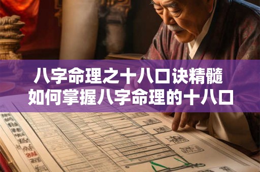 八字命理之十八口诀精髓 如何掌握八字命理的十八口诀精髓 八字命理之十八口诀精髓 如何掌握八字命理的十八口诀精髓
