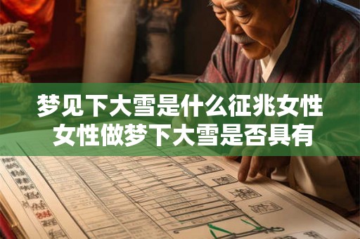 梦见下大雪是什么征兆女性 女性做梦下大雪是否具有某种预兆的意义