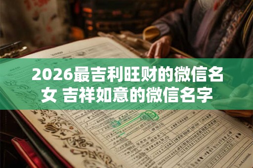 2026最吉利旺财的微信名女 吉祥如意的微信名字