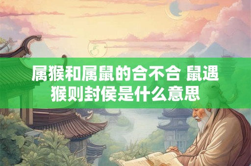 属猴和属鼠的合不合 鼠遇猴则封侯是什么意思