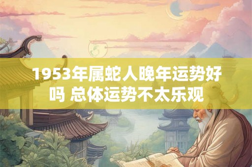 1953年属蛇人晚年运势好吗 总体运势不太乐观