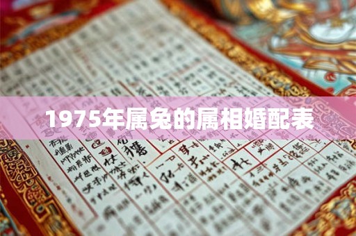 1975年属兔的属相婚配表