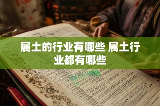 属土的行业有哪些 属土行业都有哪些 属土的行业有哪些 属土行业都有哪些