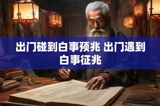 出门碰到白事预兆 出门遇到白事征兆