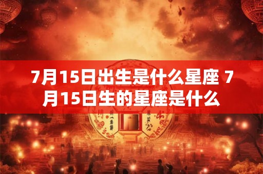 7月15日出生是什么星座 7月15日生的星座是什么