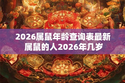 2026属鼠年龄查询表最新 属鼠的人2026年几岁