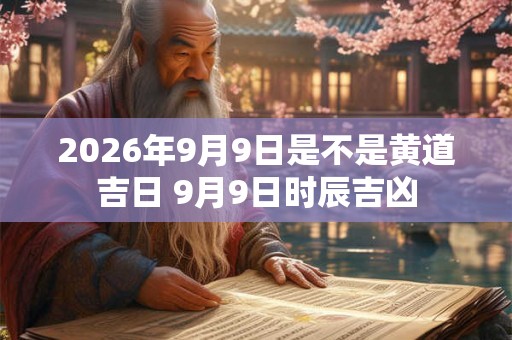 2026年9月9日是不是黄道吉日 9月9日时辰吉凶