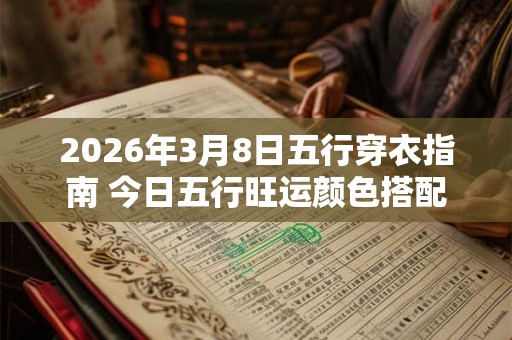 2026年3月8日五行穿衣指南 今日五行旺运颜色搭配 2026年3月8日五行穿衣指南 今日五行旺运颜色搭配