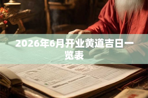 2026年6月开业黄道吉日一览表