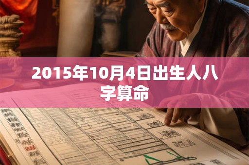 2015年10月4日出生人八字算命