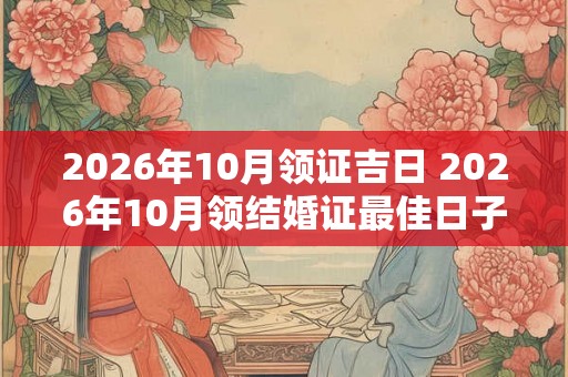 2026年10月领证吉日 2026年10月领结婚证最佳日子