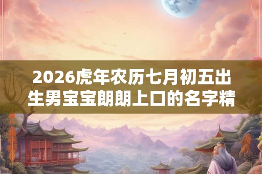 2026虎年农历七月初五出生男宝宝朗朗上口的名字精选 2026虎年农历七月初五出生男宝宝朗朗上口的名字精选