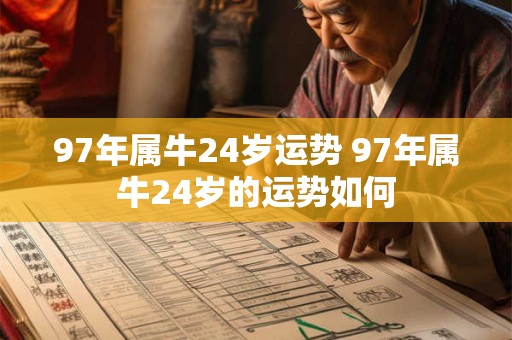 97年属牛24岁运势 97年属牛24岁的运势如何