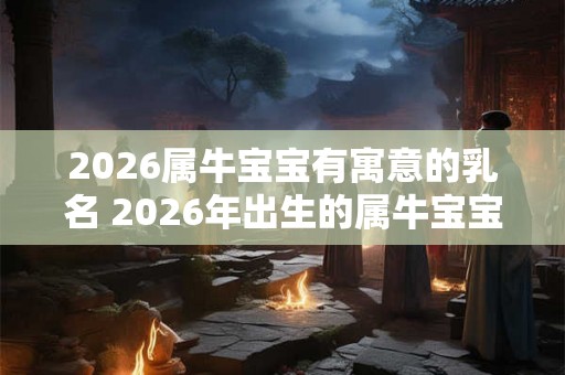 2026属牛宝宝有寓意的乳名 2026年出生的属牛宝宝应该取什么寓意的乳名