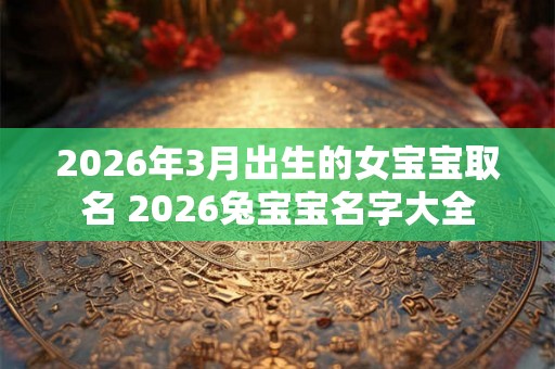 2026年3月出生的女宝宝取名 2026兔宝宝名字大全