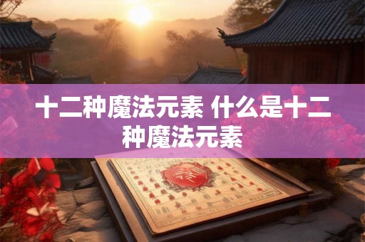 十二种魔法元素 什么是十二种魔法元素